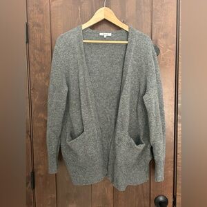 Madewell Cozy Walker Open Front Long Cardigan Heather Gray Women's Size M